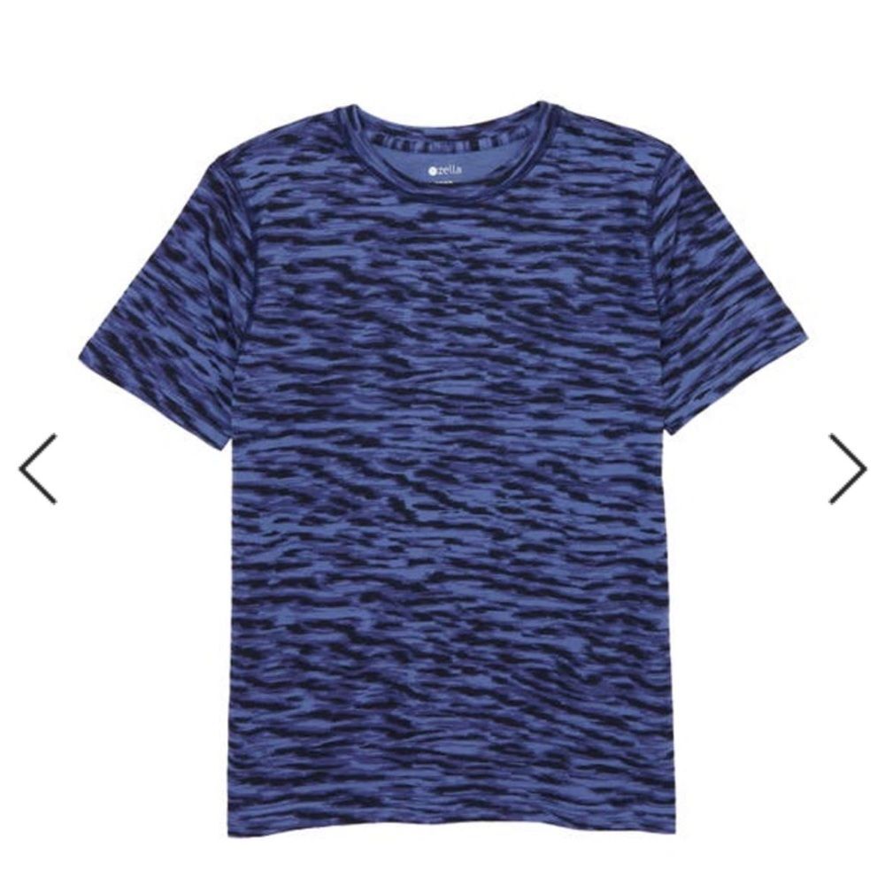NWT Zella Blue Marlin Striped Camo T-Shirt Boys 14-16